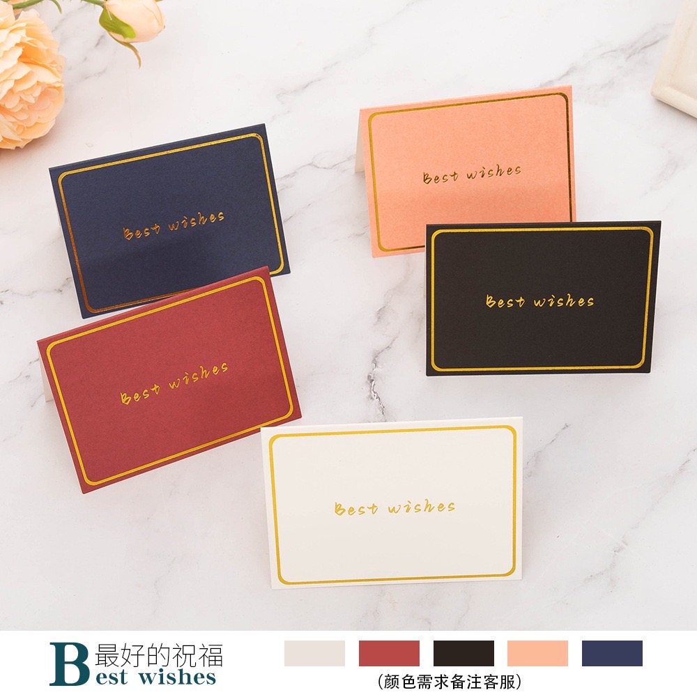 [MY Ready Stock] Foldable Gold Frame Greeting Card Wish Card Birthday Thank You Card Kad Ucapan Birthday Gift Wish Card 创意生日贺卡