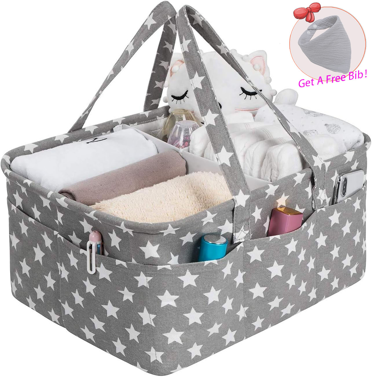 Baby Diaper Caddy Organizer Portable Baby Diaper Bag Newborn Baby Organizer Basket For Diapers&Wipes
