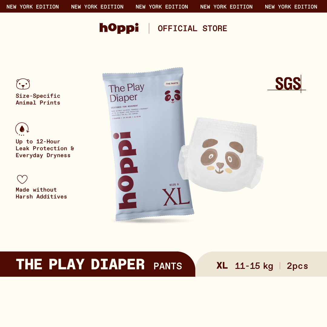(Travel Pack) Hoppi Play Diaper Pants INSTANT ABSORPTION (M2/L2/XL2/XXL2) x 1 Pack