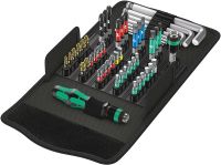 Wera 057460 Kraftform Kompakt KK100 Screwdriver Bit Set With Hex Keys PZ/PH/SL/TX 52-piece