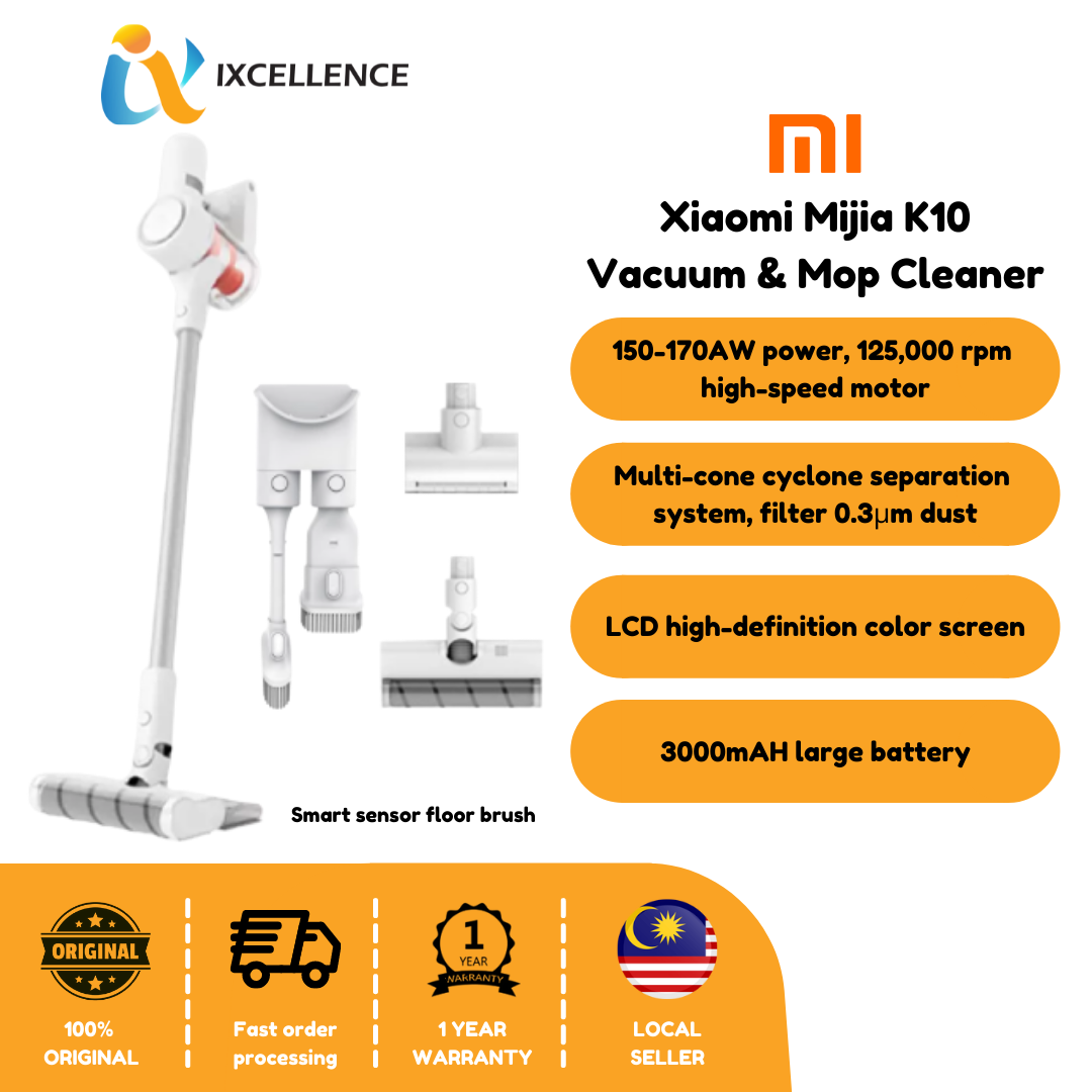 [IX] Xiaomi Mijia Handheld Wireless Vacuum Cleaner K10 Home Sweep 125000rpm 170AW cyclone Suction Multifunctional Brush