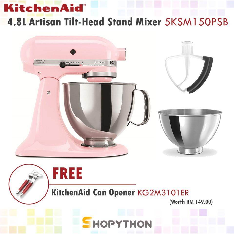 KitchenAid 4.8L Artisan TiltHead Stand Mixer 5KSM150PSBPK (Pink) [FREE