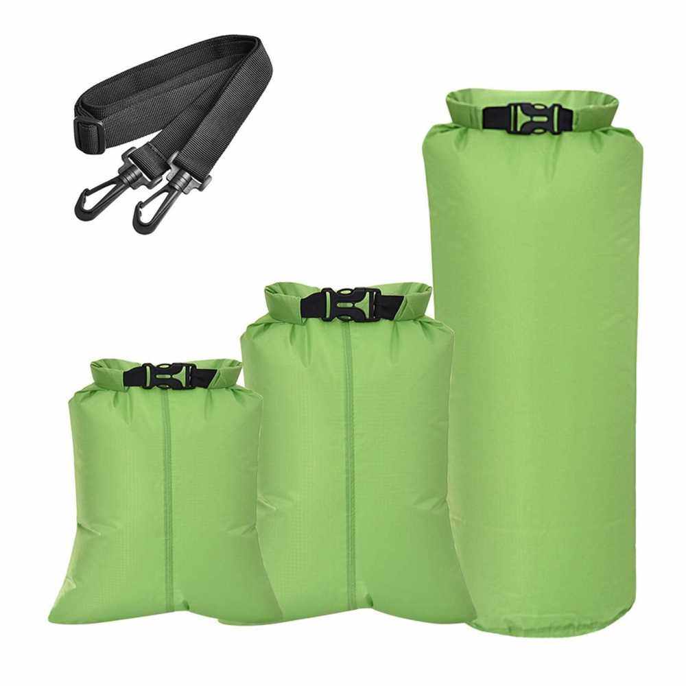 3 Pack Waterproof Bag 3L 7.5L 22L Outdoor Ultralight Roll Top Dry Sacks with Shoulder Strap for Camping Hiking Traveling Boating Kayaking (Standard)
