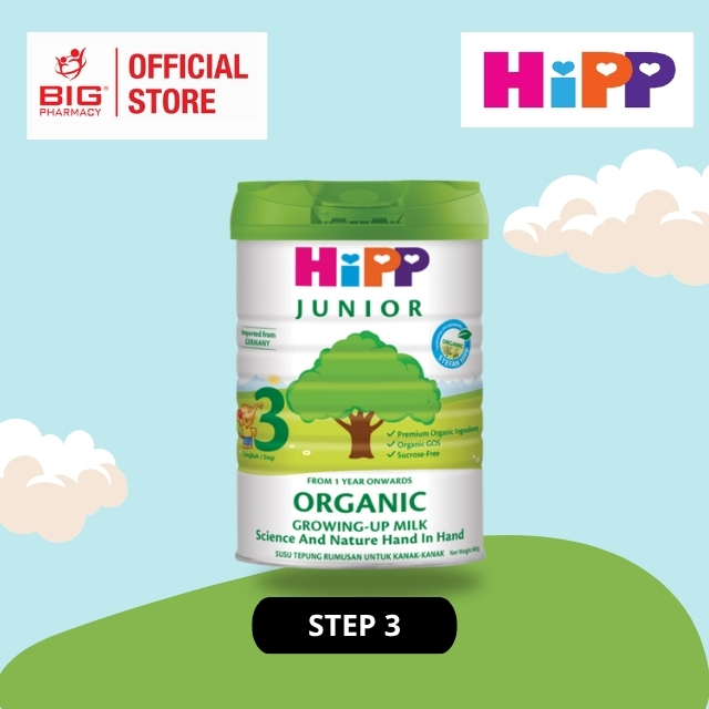 HIPP JUNIOR ORGANIC GROWING-UP MILK STEP 3 800G