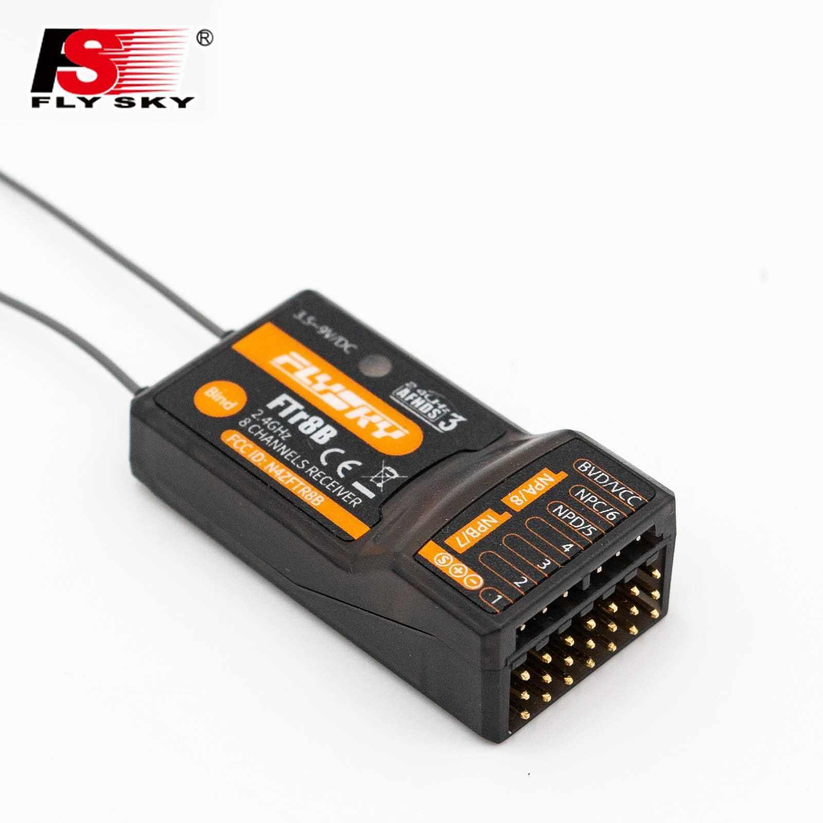 FlySky FTr8B 2.4GHz 8CH Receiver for RC Airplane Helicopter Fixed Wing Glider Engineering Vehicle Drone Dual Antenna PWM/PPM/i.BUS/S.BUS Output Compatible with AFHDS3 Transmitters RF Modules PL18 NB4 (Standard)
