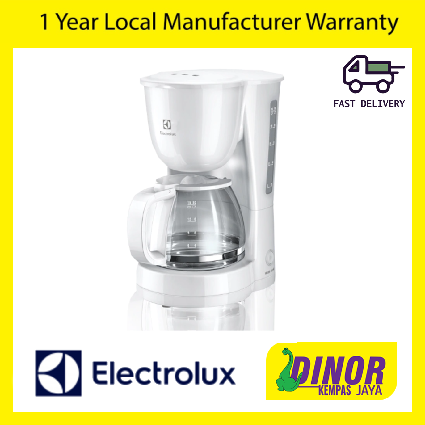 Electrolux EasyLine Coffee Maker ECM1303W White New PGMall