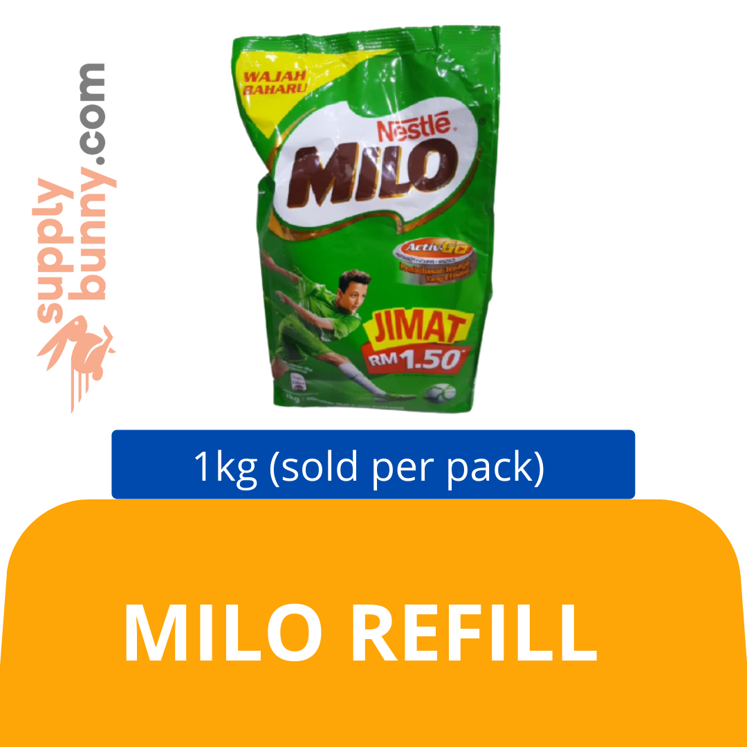 Milo Refill (Jimat 1.50) 1kg (sold per pack) 速溶雀巢美祿包 PJ Grocer Milo Isi Semula