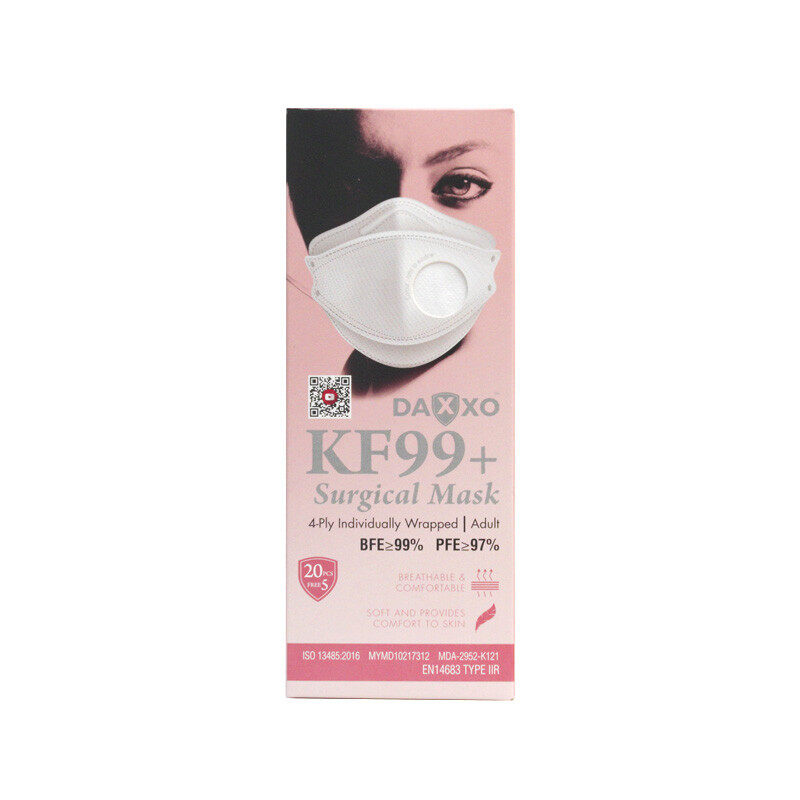 Daxxo KF99+ Surgical Face Mask 4-PLy Individually Wrapped Adult 25pcs