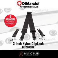 DiMarzio DD2800BK 3-Inch Black Nylon Cliplock Guitar Strap (DD2800)