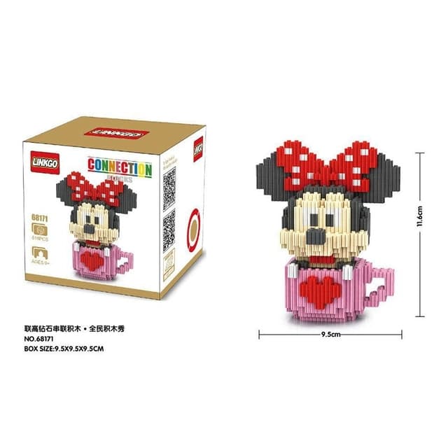 [Set of 2] Mickey & Minnie Nanoblocks