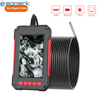 Lepmerk P40 Mudah Alih Pegang Tangan Industri Endoscope Borescope Pemeriksaan Kamera IP67 Kalis Air 3.9Mm Kanta Yang Dibina-Dalam 6 Keping Led Laras dengan 4.3 Inci 1080P Definisi Tinggi Skrin Paparan