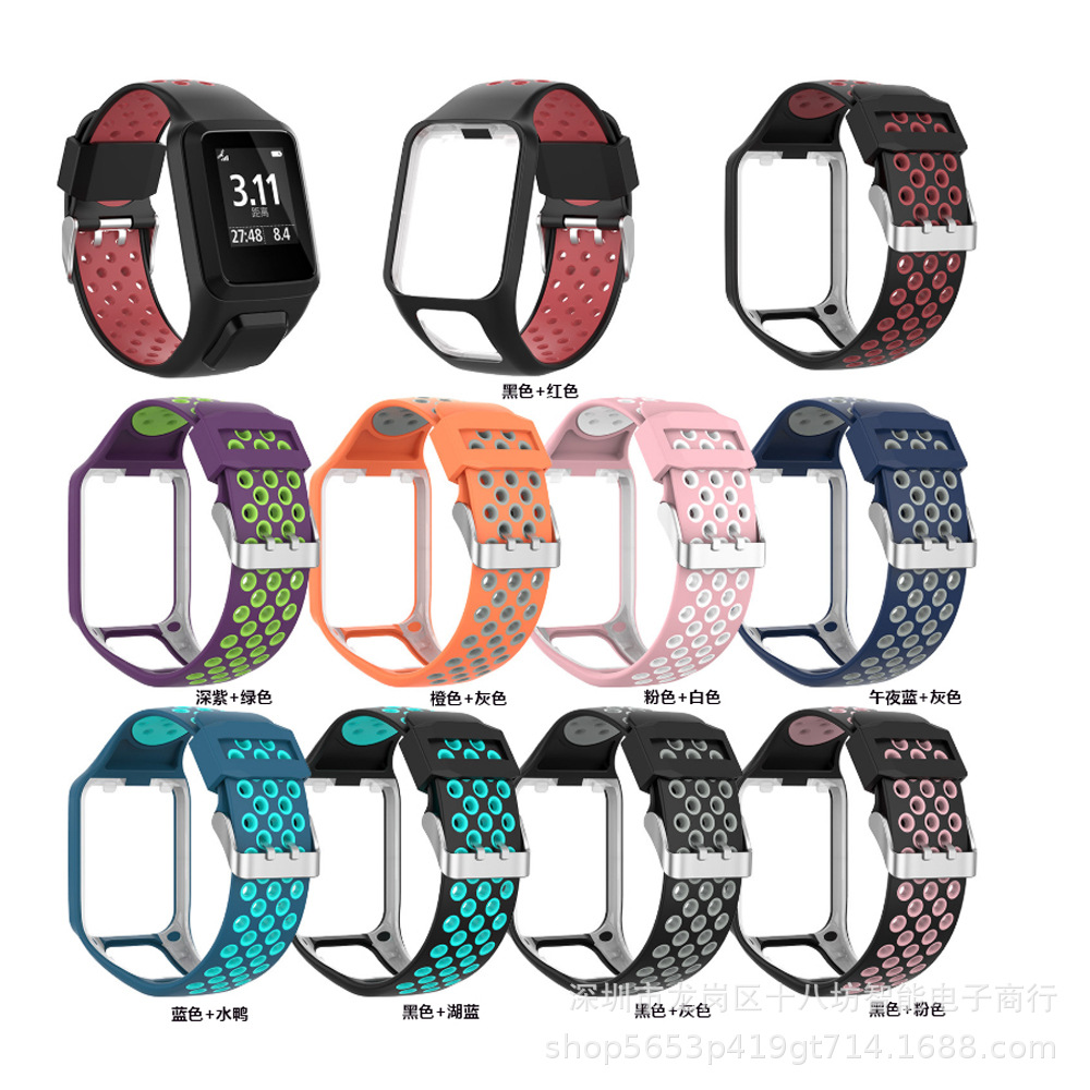 [EE utility] Dây đeo cổ tay hai tông màu Tomtom Spark Runner23 dây đeo cao su Golfer2 Adventunrer  Meen Watches-Formal Women Watches