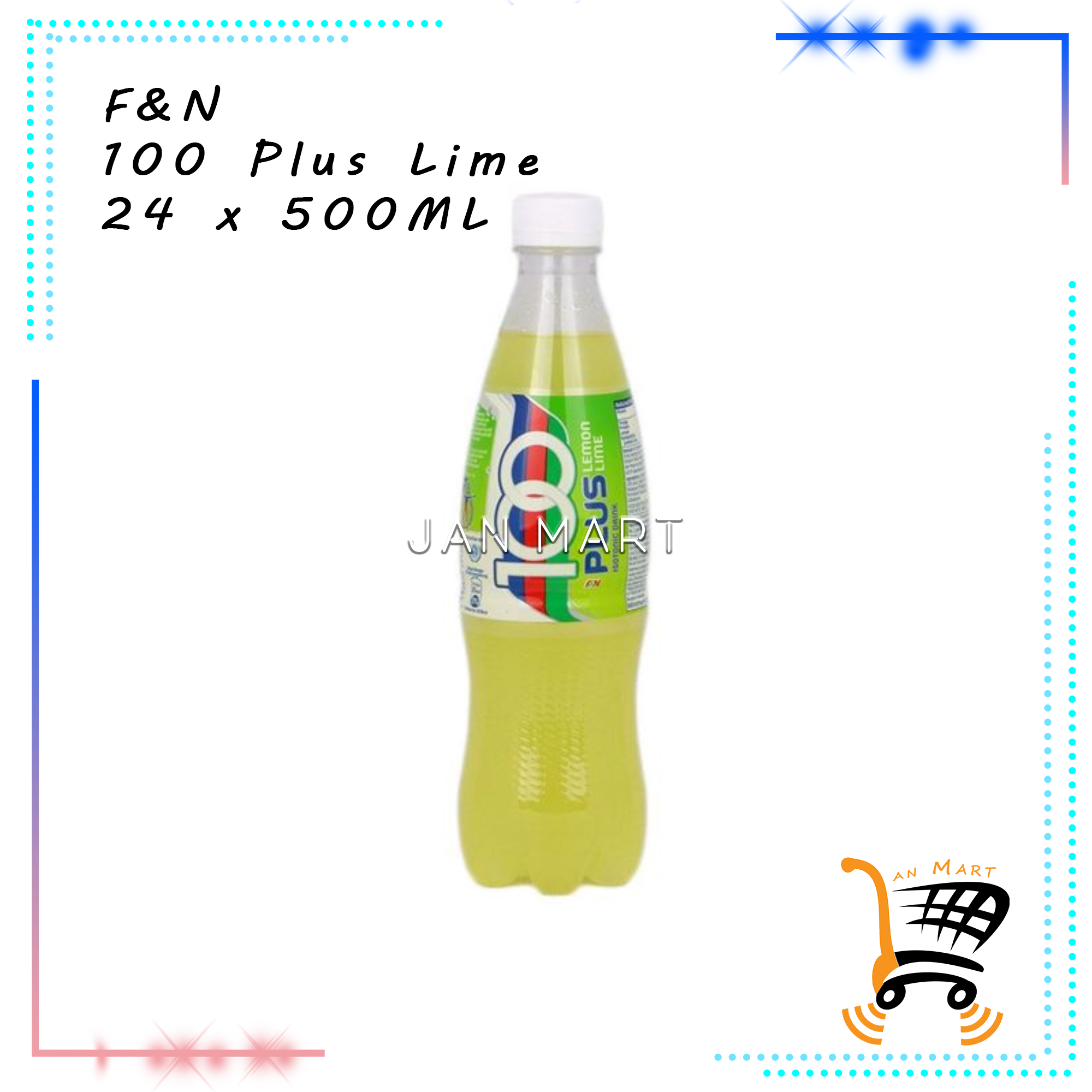 F&N 100 Plus Lime 24 x 500ML