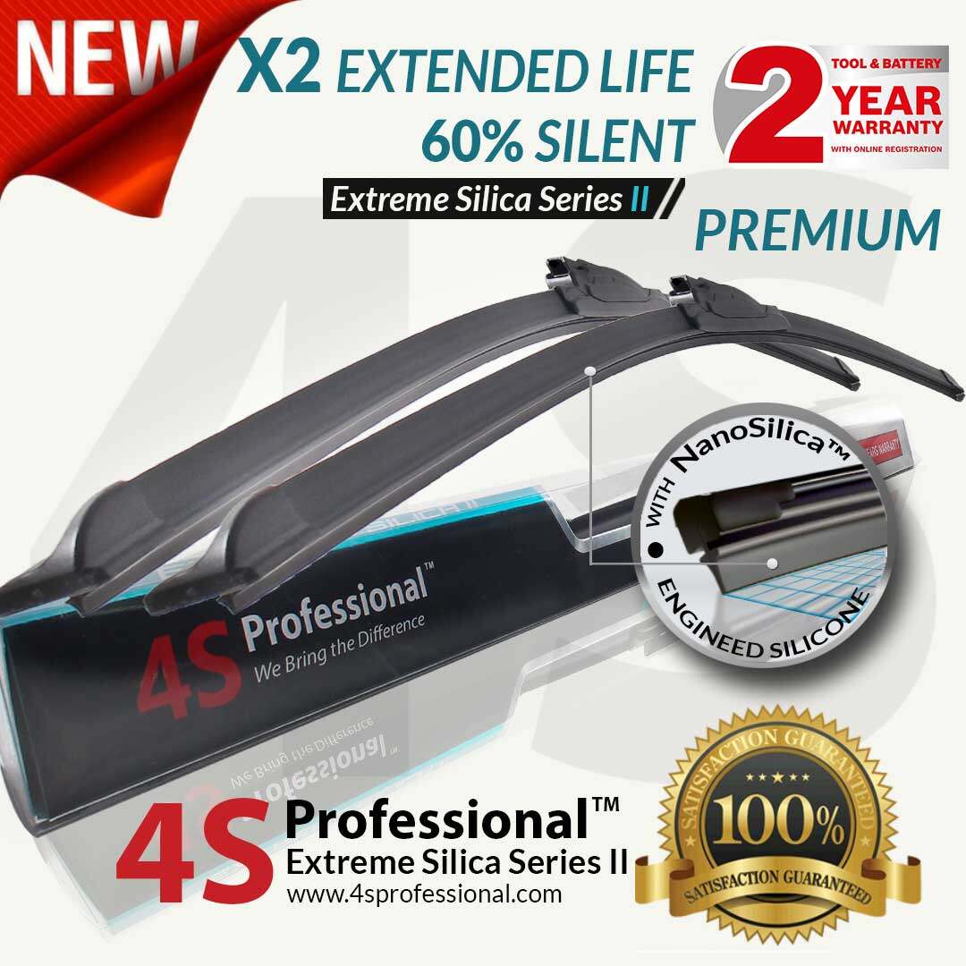 Volvo V70II 2004-2007 4S Professional ™ Extreme Silica Series II Wiper Silicone Blades (1 pair) 2 Years Warranty - Car Accessories