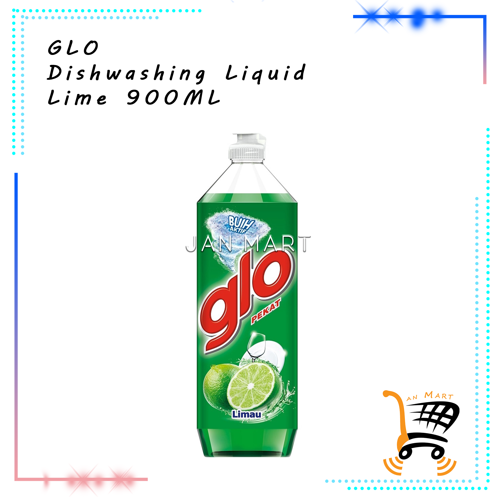 GLO Dishwashing Liquid Lime 900ML