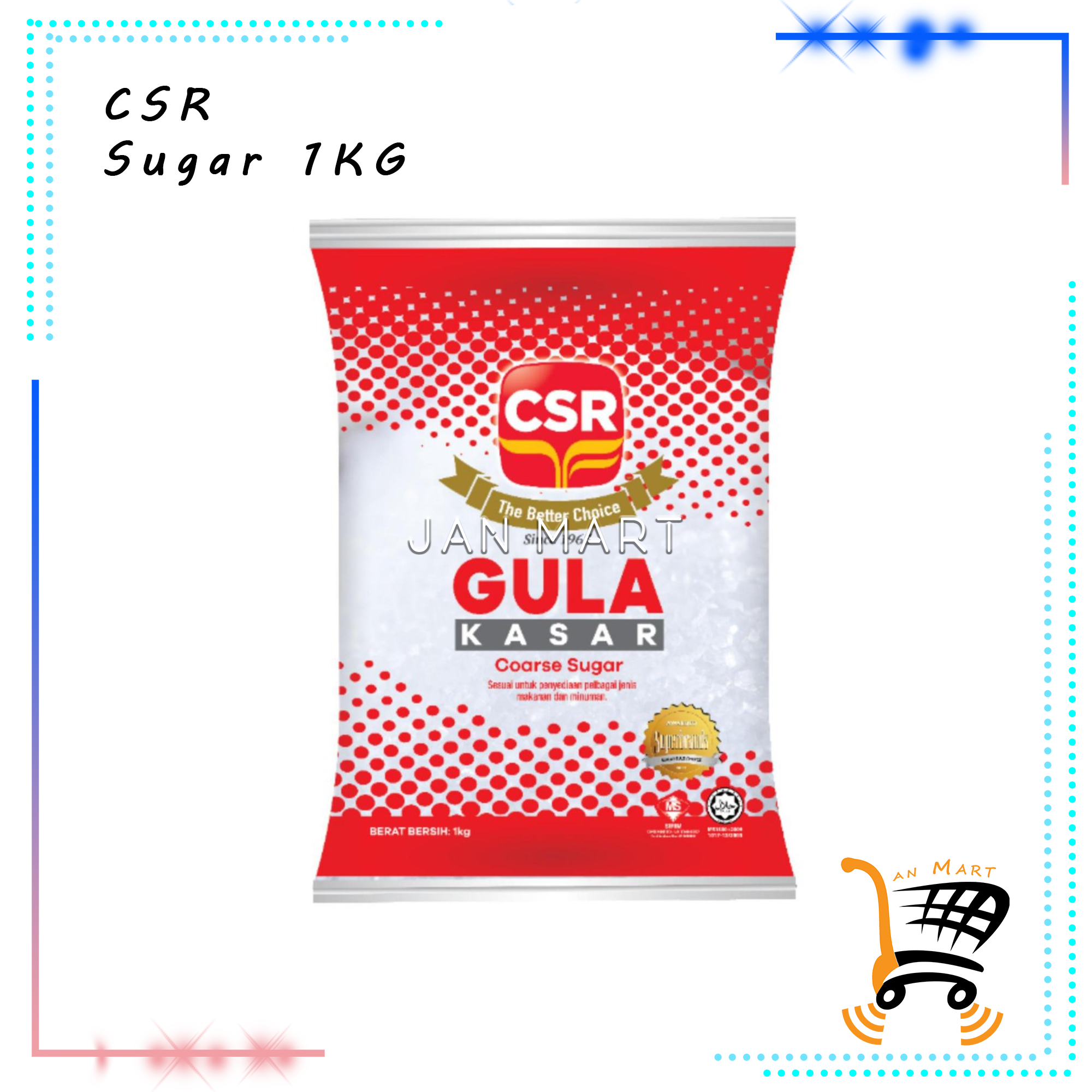 CSR Gula Pasir Kasar Coarse Sugar 1KG