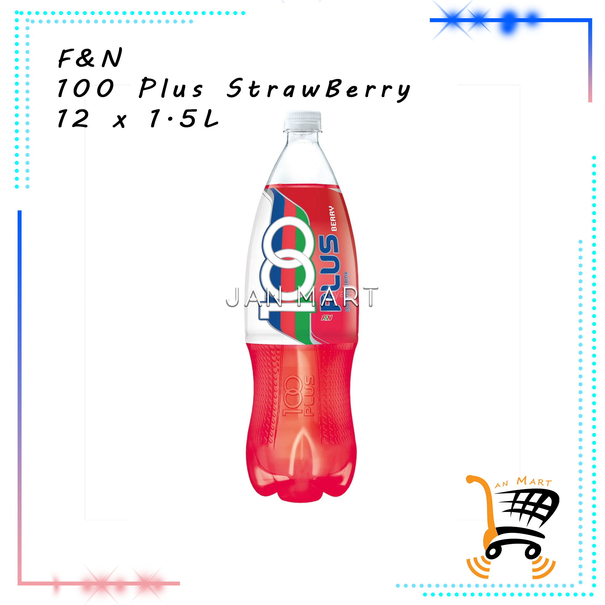 F&N 100 Plus StrawBerry 12 x 1.5L