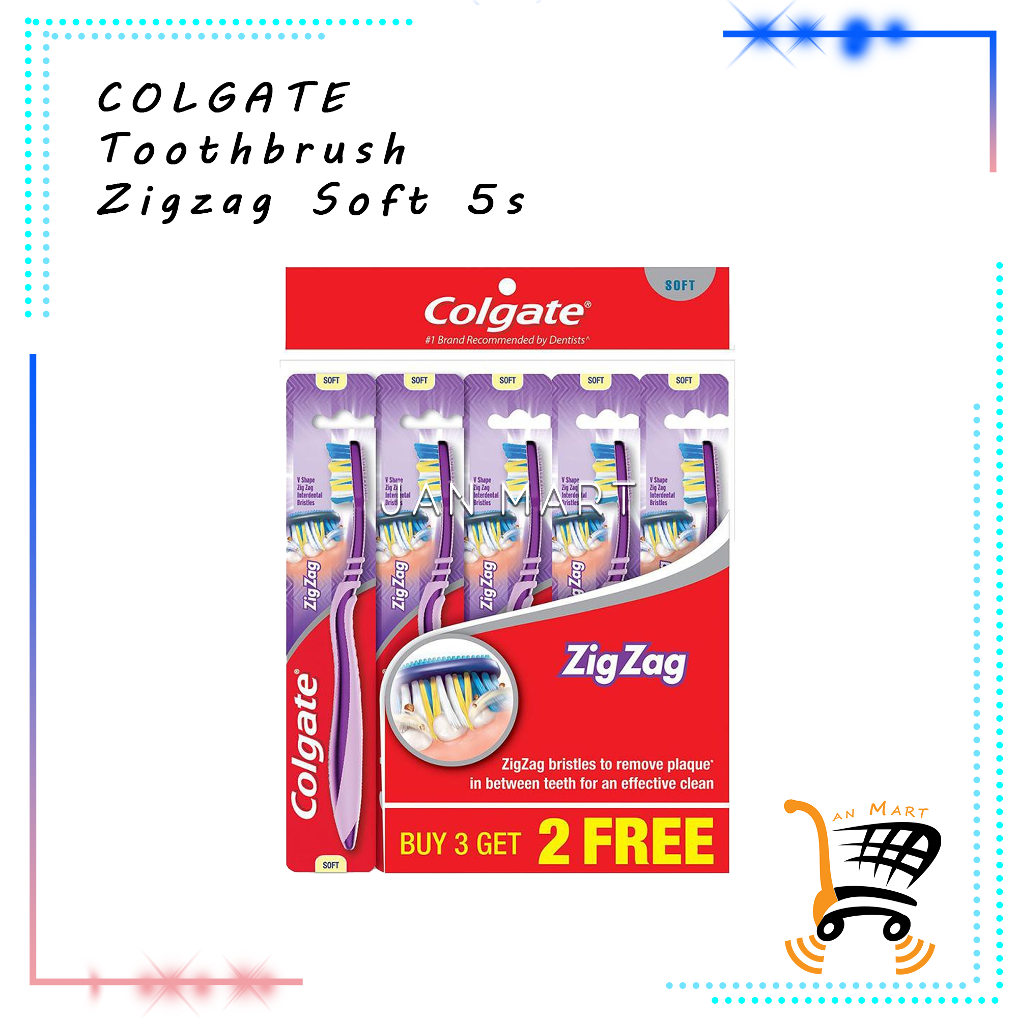 COLGATE Zigzag Toothbrush Soft 5s
