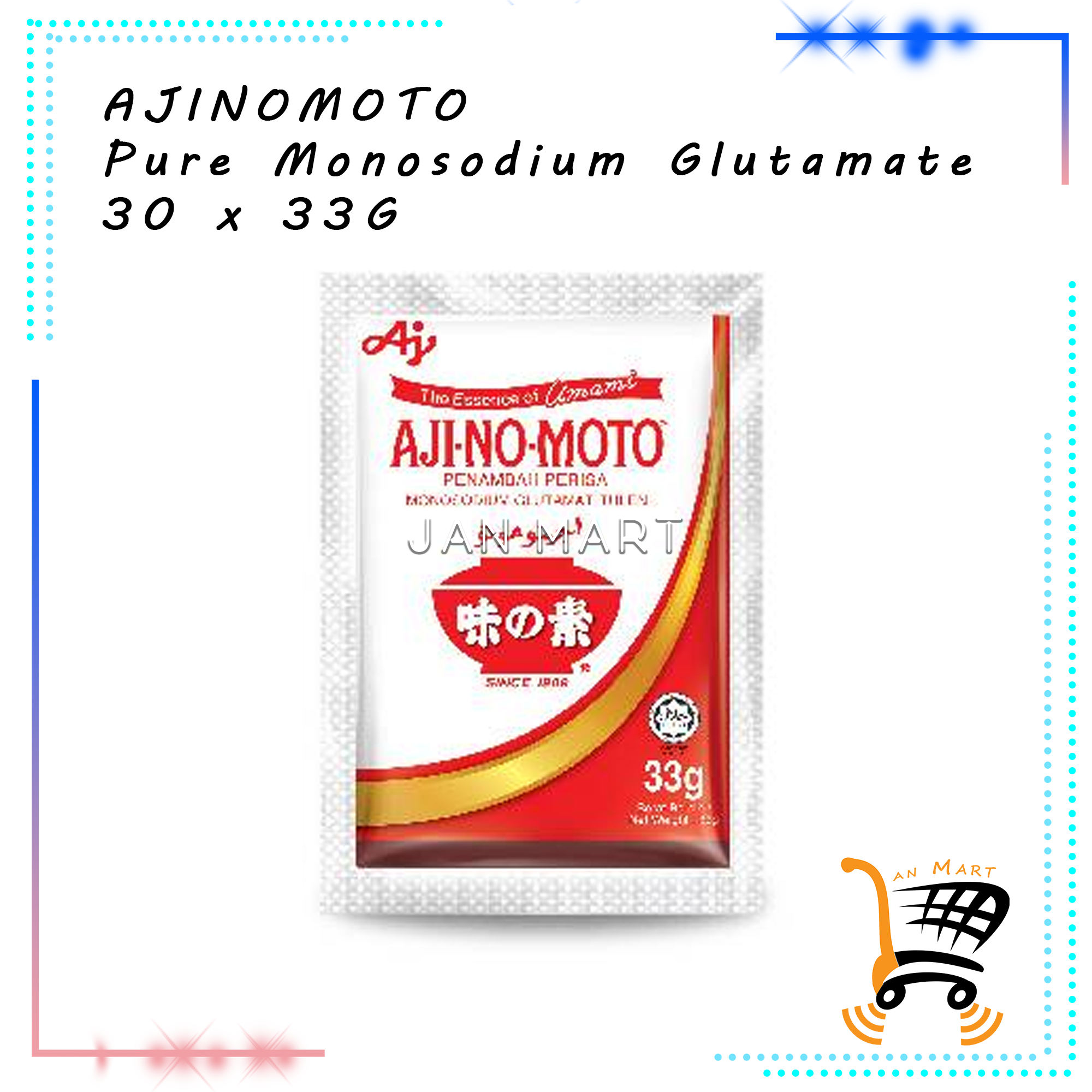 AJINOMOTO Pure Monosodium Glutamate Penambah Perisa 30 x 33G