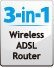 3-in-1 Wireless ADSL Router