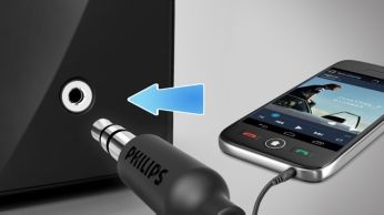 Audio input for easy playback of portable music