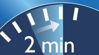 Two-minute timer helps ensure recommended brushing time