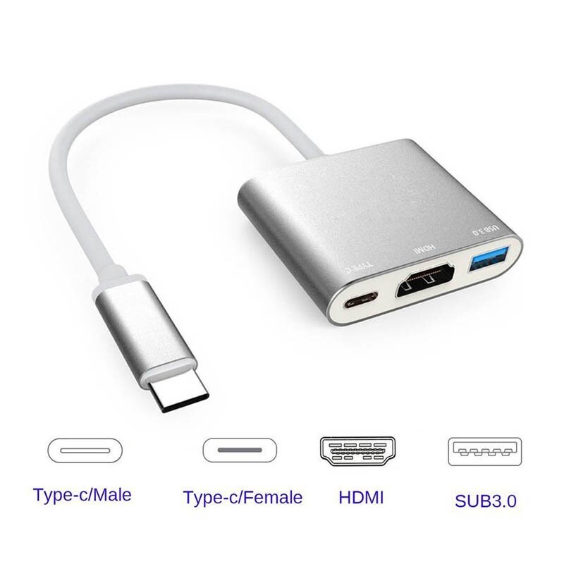 YBC Type C USB 3.1 to HDMI Adapter Charging Port for