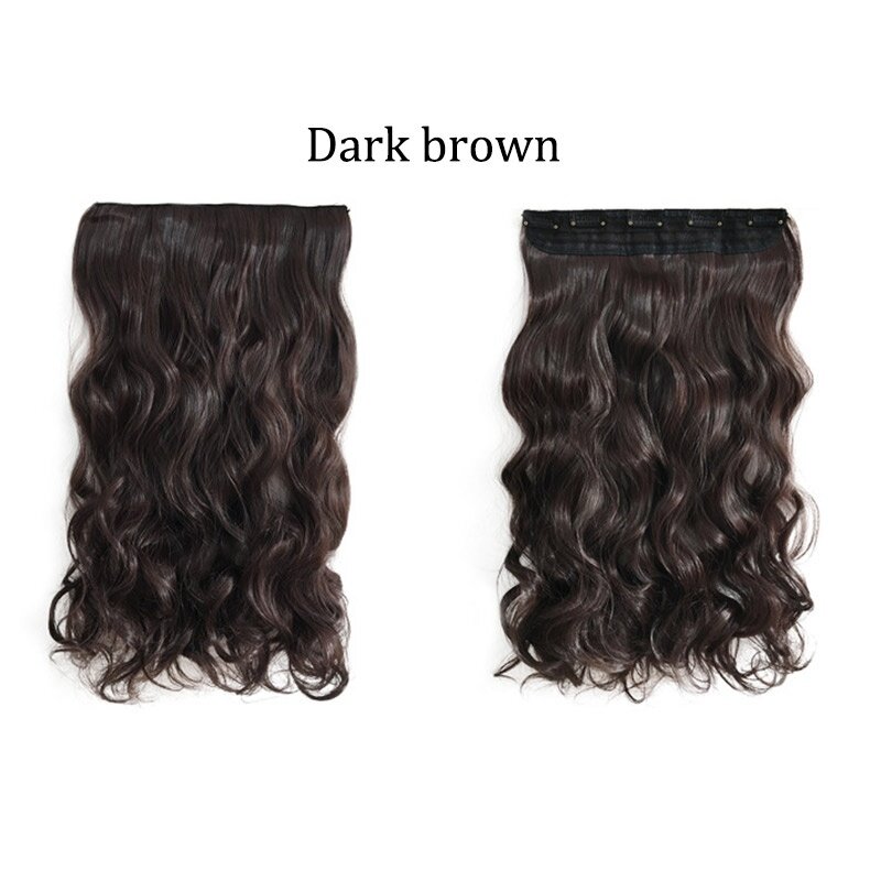 Women Girls Long Curly Hair Piece Wig Clip In Hair Extensions 60cm