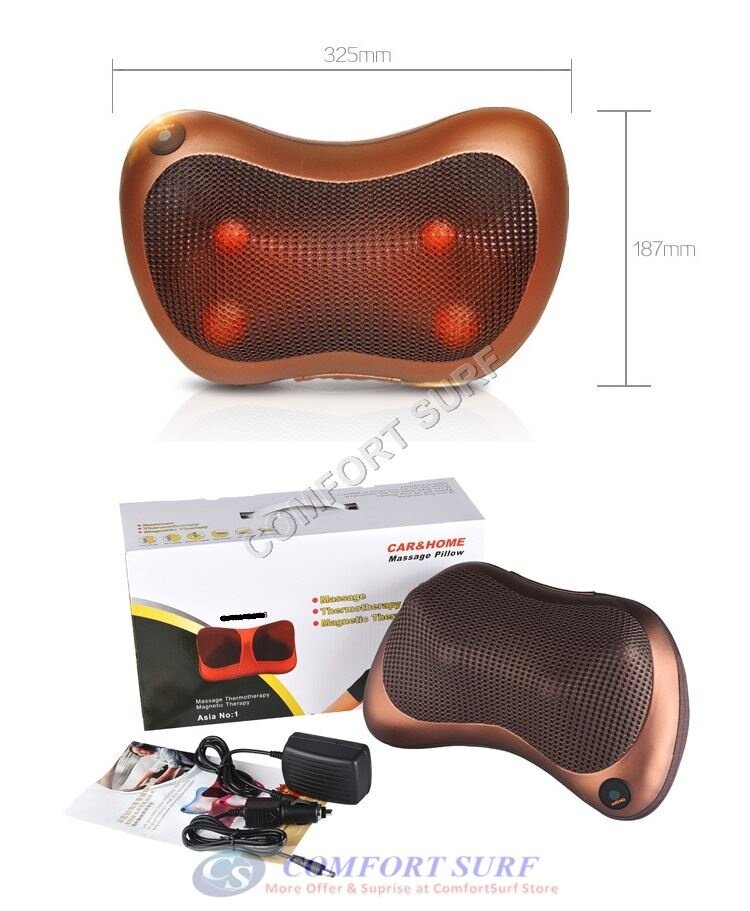 Multifunction Dual Use Electric Massage Pillow Shiatsu Infrared Heated 2 in 1 Cushion Home Car Office Massager Multifunction Dual Use Electric Massage Pillow Shiatsu Infrared Heated 2 in 1 Cushion Home Car Office Massager