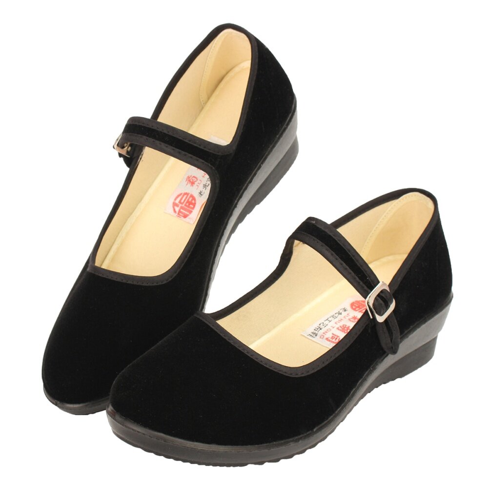 womens mid wedge heel hotel work shoes ballet cotton flat black lazada womens mid wedge heel hotel work shoes ballet cotton flat black lazada