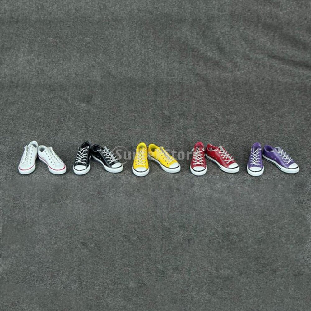 3 Pairs 1//6 Scale Canvas Shoes Flat Heel Sneakers for 12in Kumik Toys Dolls