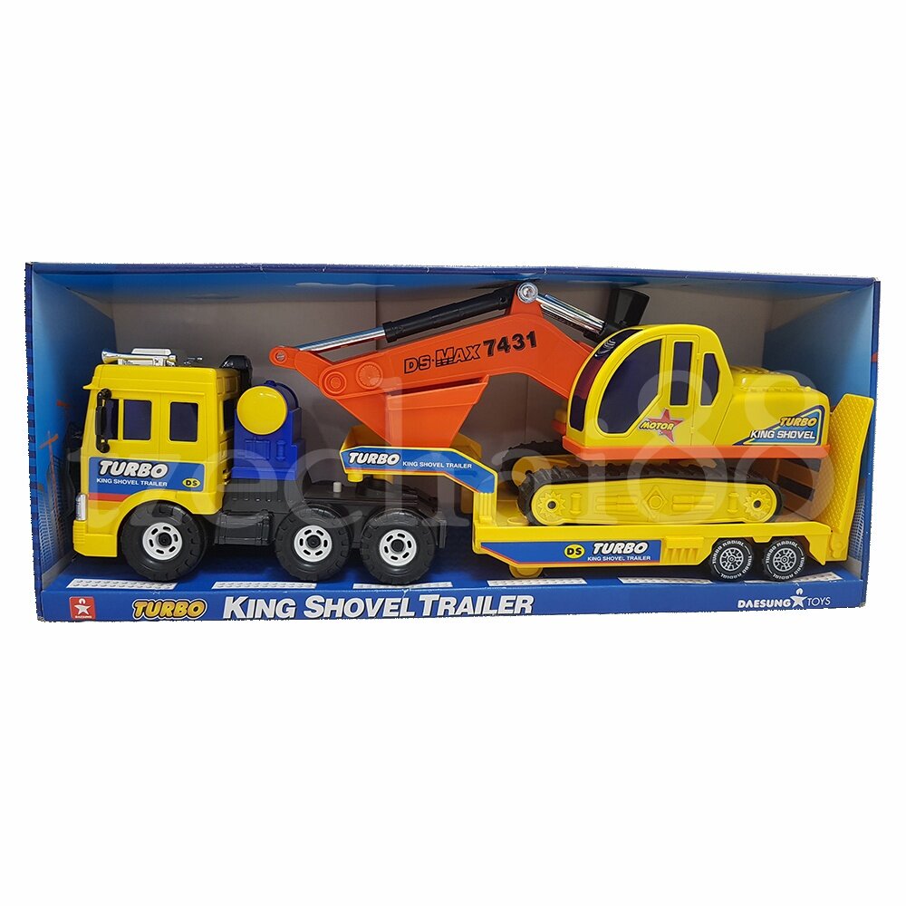 Daesung TURBO KING SHOVEL TRAILER Friction toys 57 X 16 X 22cm Models Truck made In Korea Genuine Generic Authentic item
