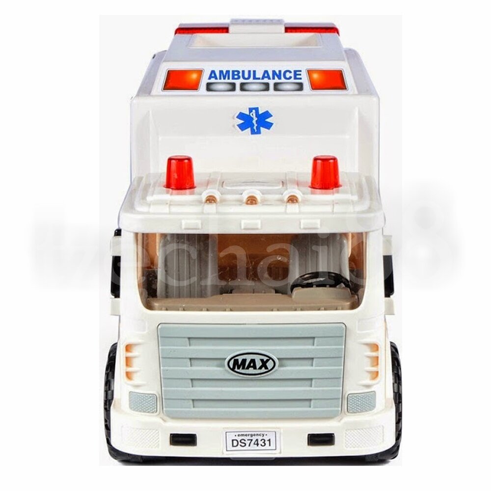 Daesung Door Openable Max Ambulance Rescue Truck White 31 * 13 * 18 cm Made in Korea Friction toys 