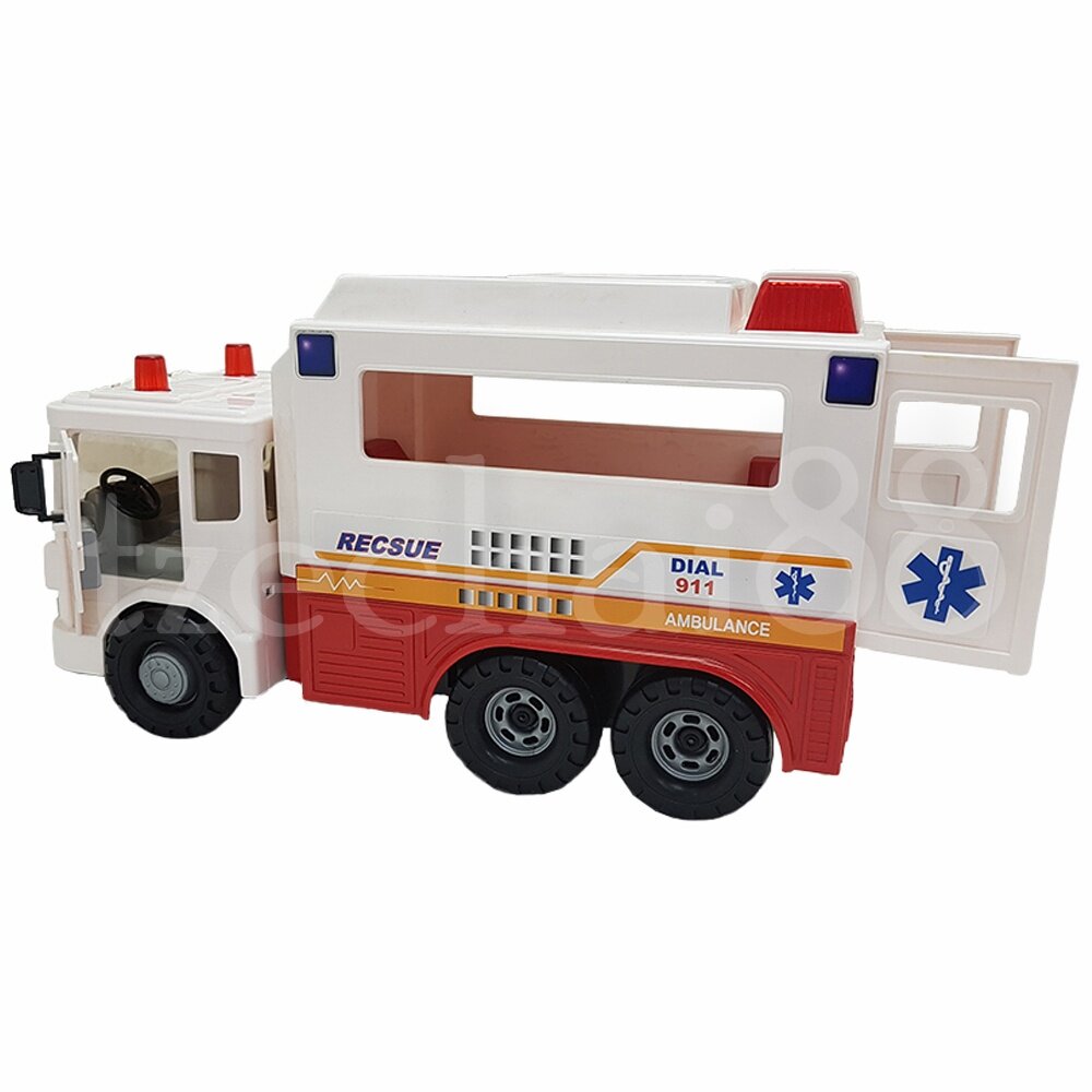 Daesung Door Openable Max Ambulance Rescue Truck White 31 * 13 * 18 cm Made in Korea Friction toys 