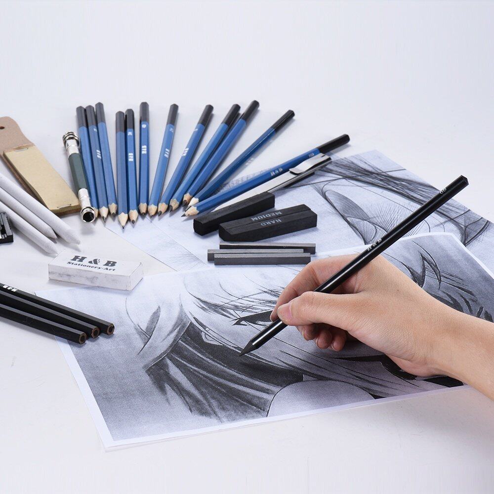 Cartoon Pencils Drawing Sketch Professional Kit for Kids