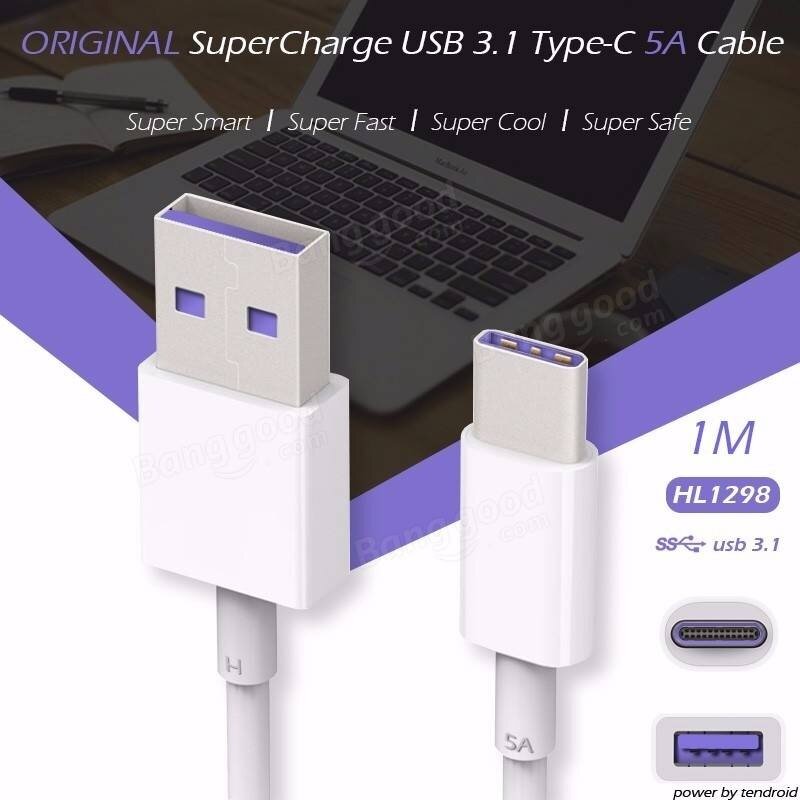 Original Huawei 4.5V/5A SuperCharge Type-C Cable for Huawei Mate9 Xiaomi 5