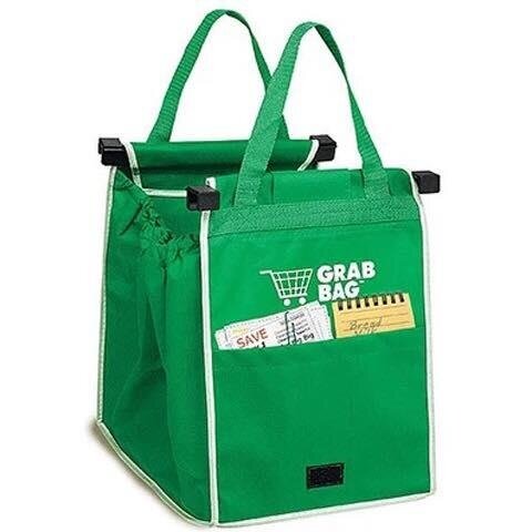 [PROMO]2PCS Grab Bag Reusable Shopping Bags TV PRODUCT clip-to-cart