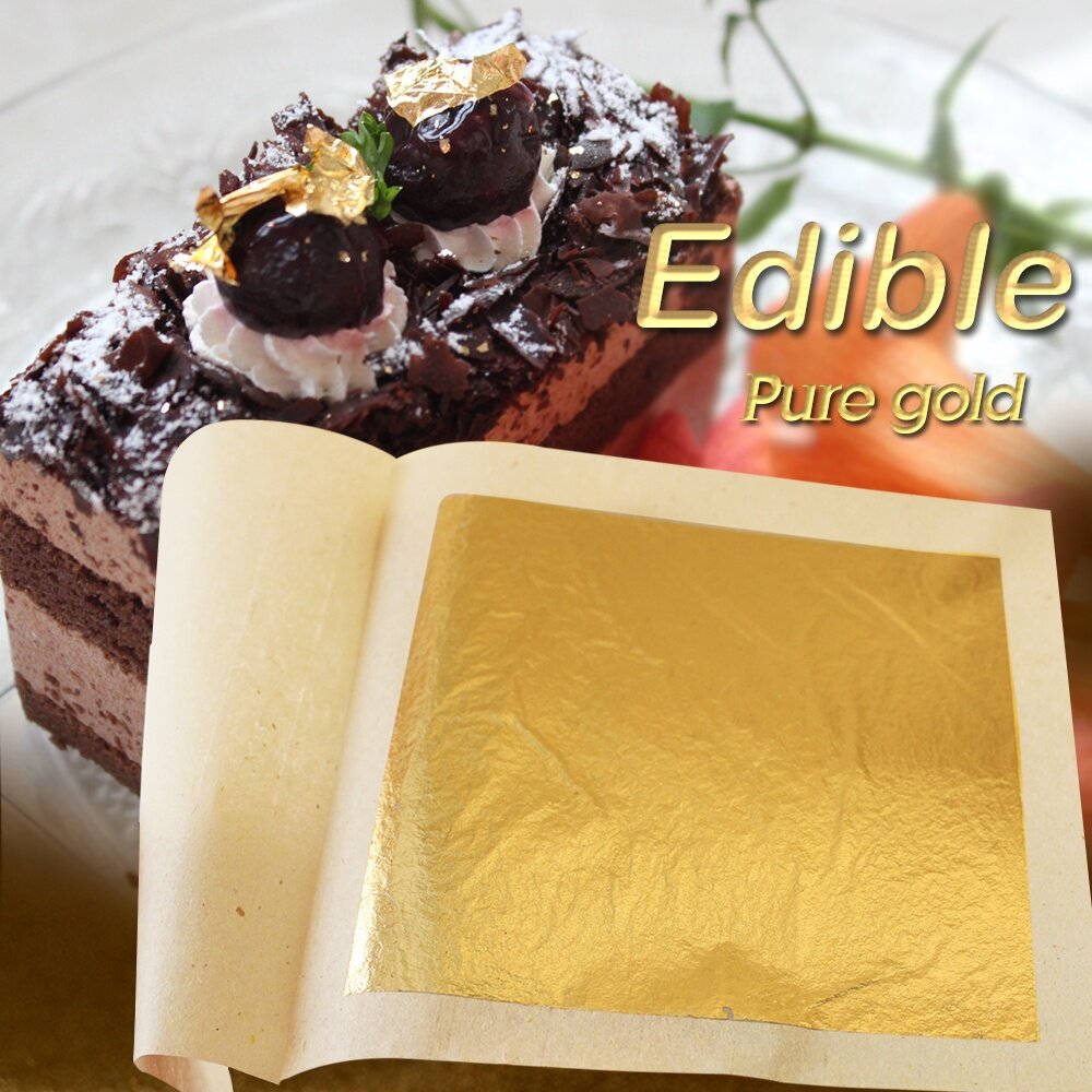 10 Sheets Decoration Health /& Spa Edible Gold Leaf Sheets，10 Sheets 4.33 cm Gold Foil for Cooking Cakes /& Chocolates