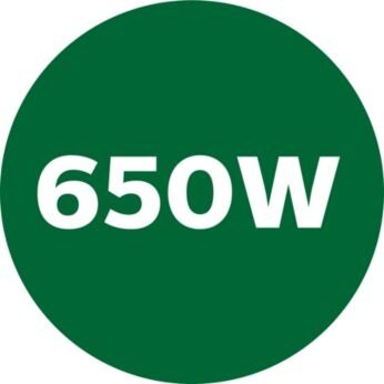 650 Watt motor for powerful processing
