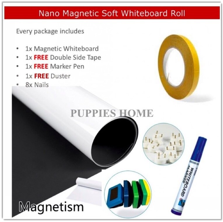 100cm*60cm 0.65mm thick magnetic whiteboard roll sticker white board