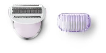 Shaving head and trimming comb for a close shave