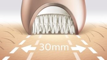 Widest epilation head for optimal hair removal in one stroke