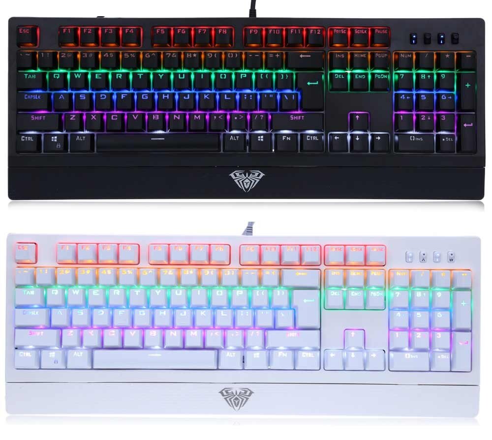 سعر AULA AULA 104-key LED Backlit Mechanical Gaming Keyboard (Black) فى ...