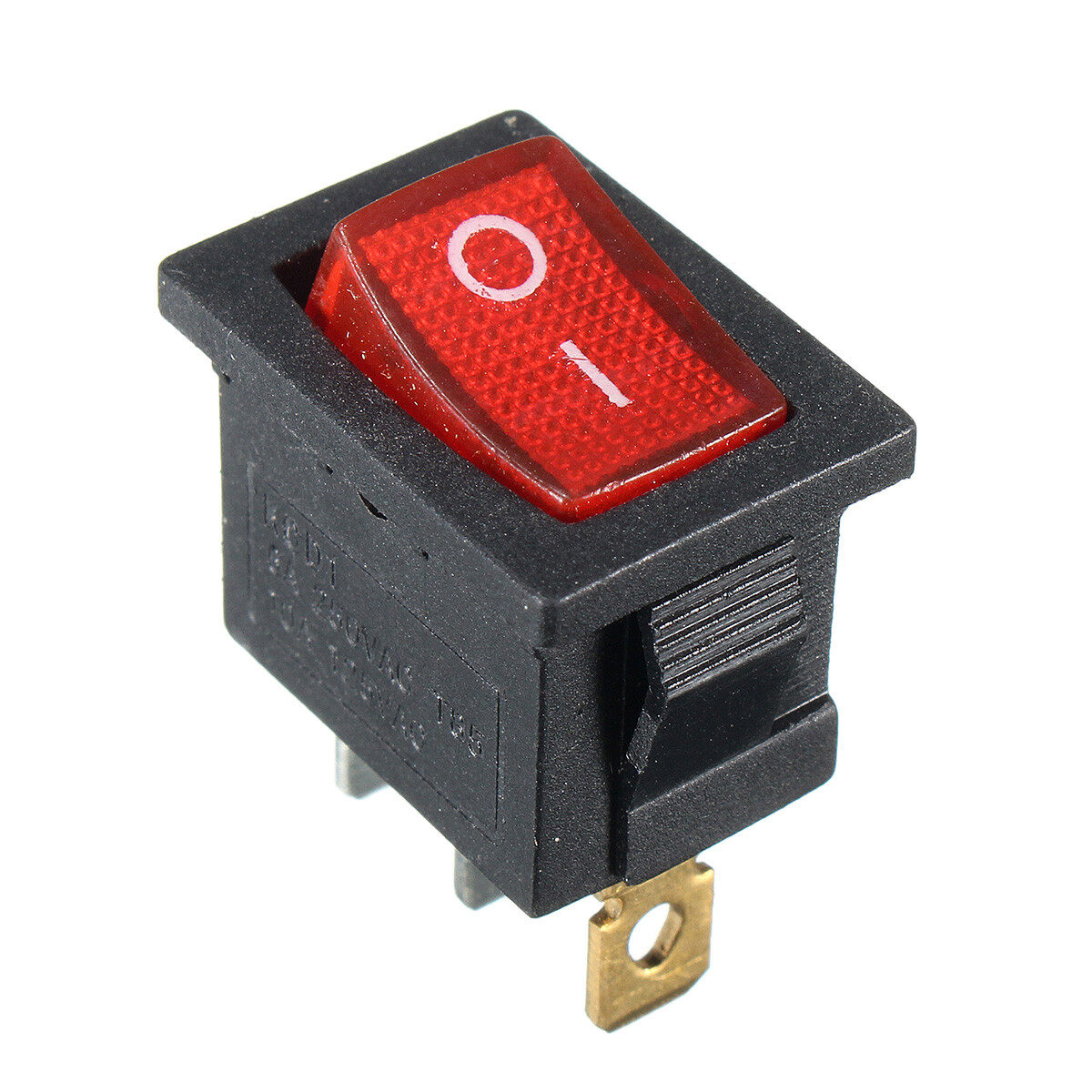 On/Off Red Green LED Illuminated 3 Pin Rectangle Rocker Switch Car ...