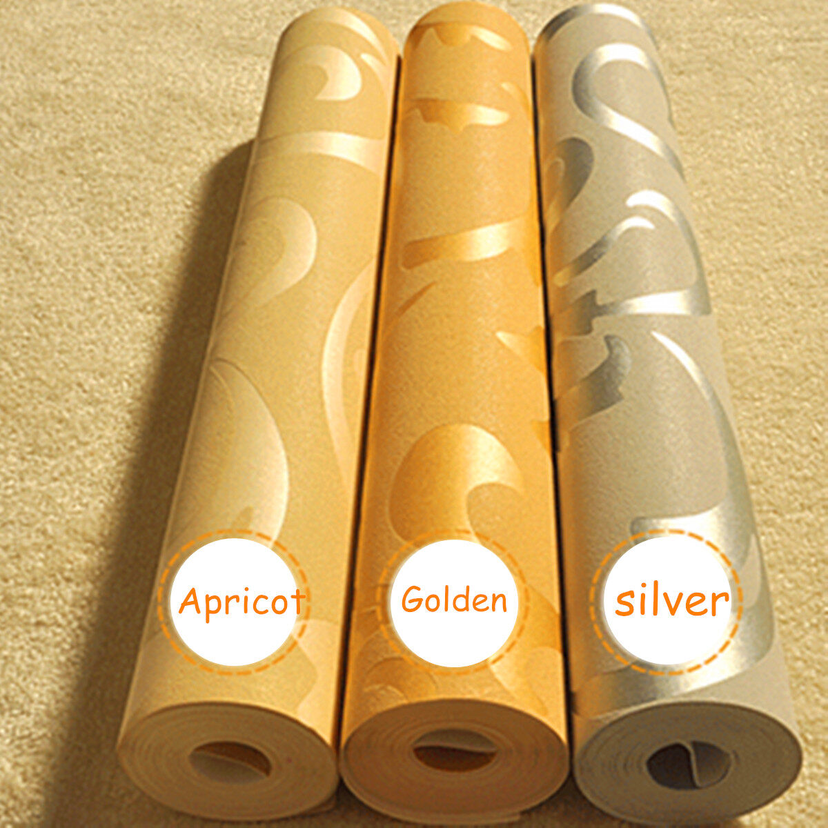 Wallpaper Roll Damask Textured Embossed Home Decor 10M Silver Wallpaper Roll Damask Textured Embossed Home Decor 10M Silver