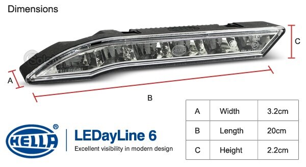 Hella LEDayline 6 Daytime Lights 12V DRL LED Complete Kit