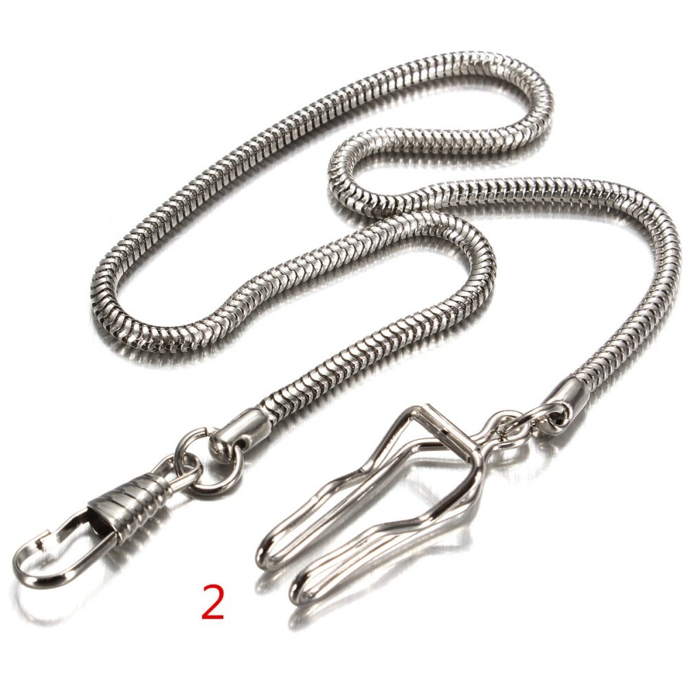 Generic Vintage Bronze Silver Alloy Quartz Fob Albert Pocket Watch