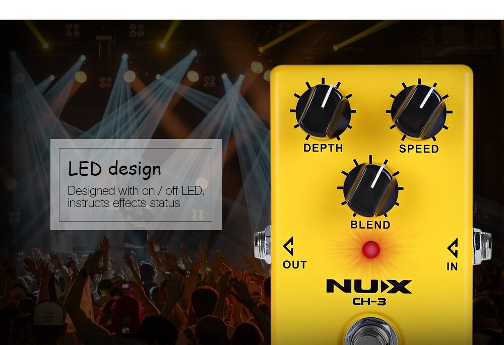 NUX CH - 3 Chorus Guitar Effect Pedal True Bypass Design Aluminum Alloy Housing NUX CH - 3 Chorus Guitar Effect Pedal True Bypass Design Aluminum Alloy Housing