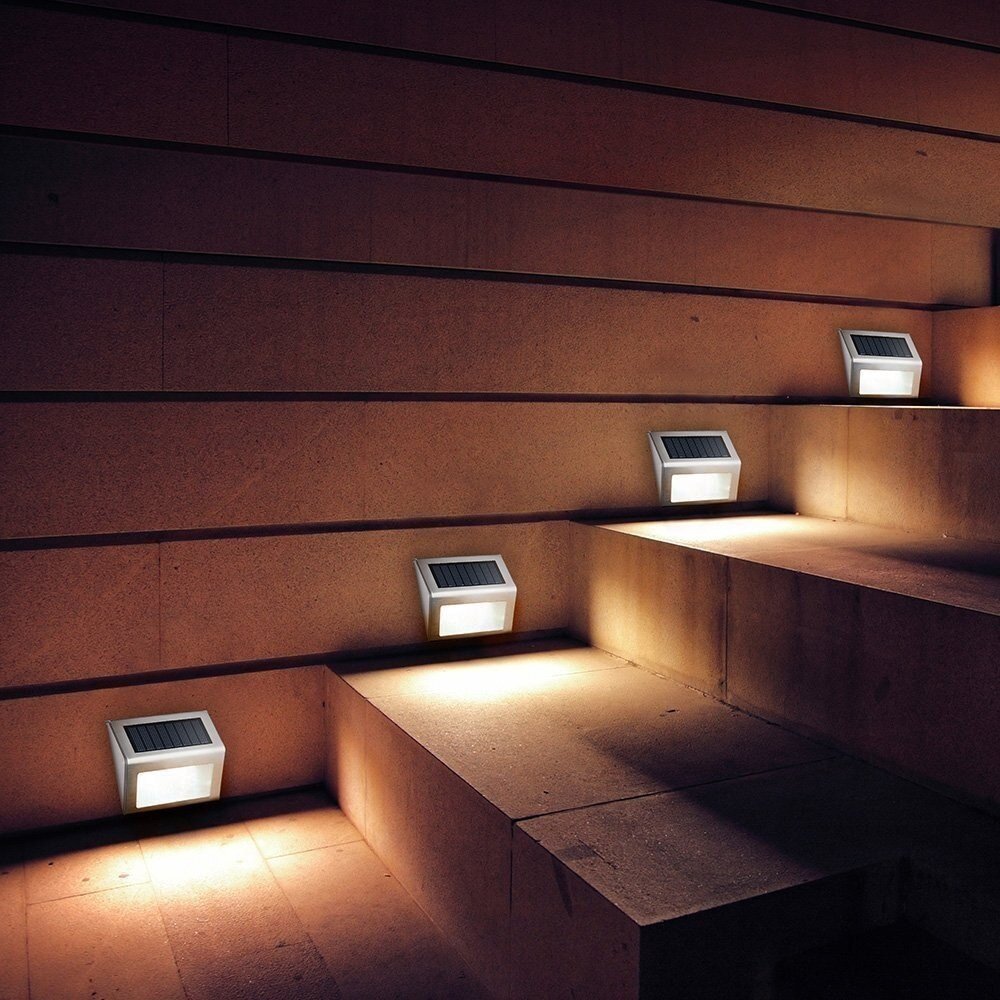 Generic Hontai 6 Pack Solar Stair Lights Outdoor Led Step