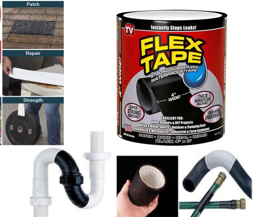 Flex Tape 4' Wide Waterproof Seal Stop Leaks Tape